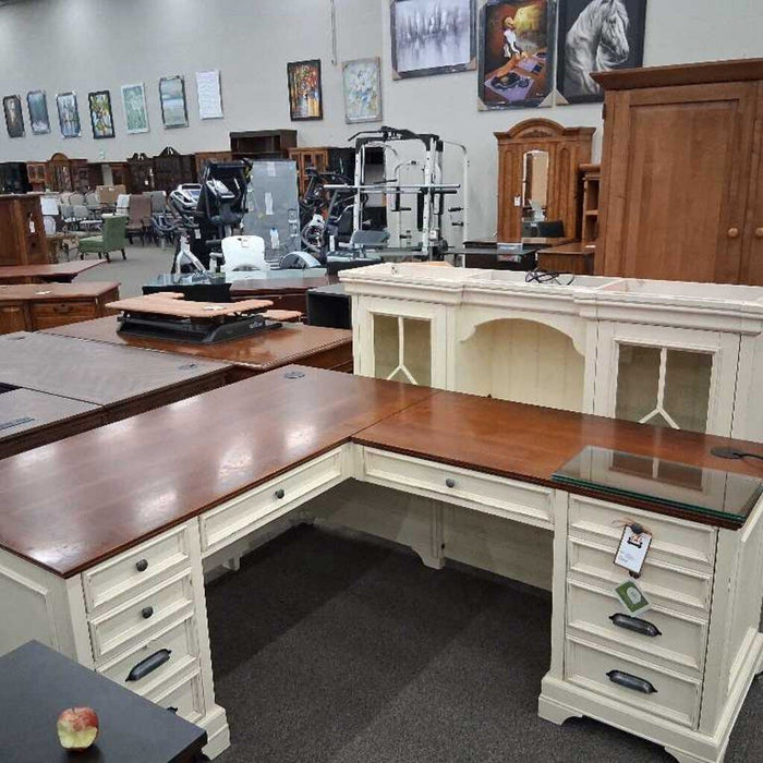 Aspen Home Farmhouse Style L Desk w/Hutch