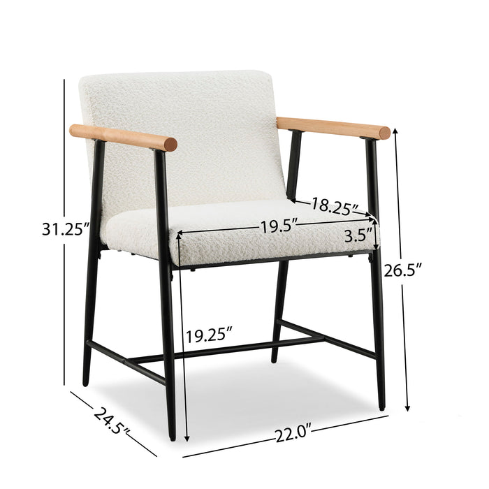 Modern Dining Chair With Iron Frame (Set of 2)