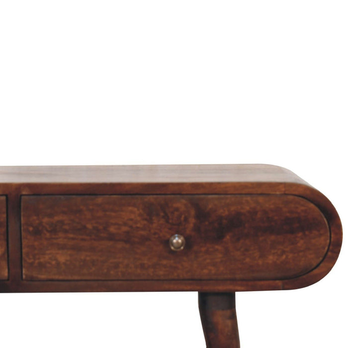 Curved Edge Console Table - Walnut