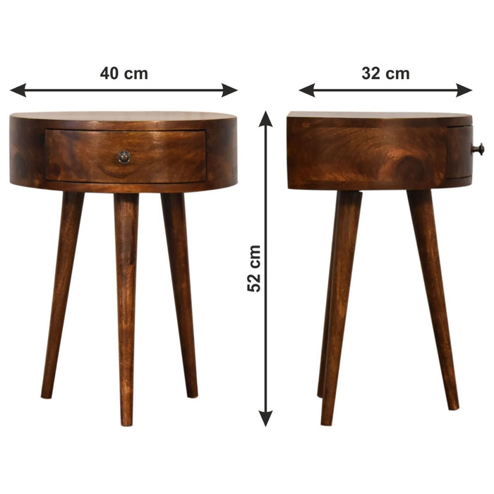Semi Circle Nightstand - Chestnut