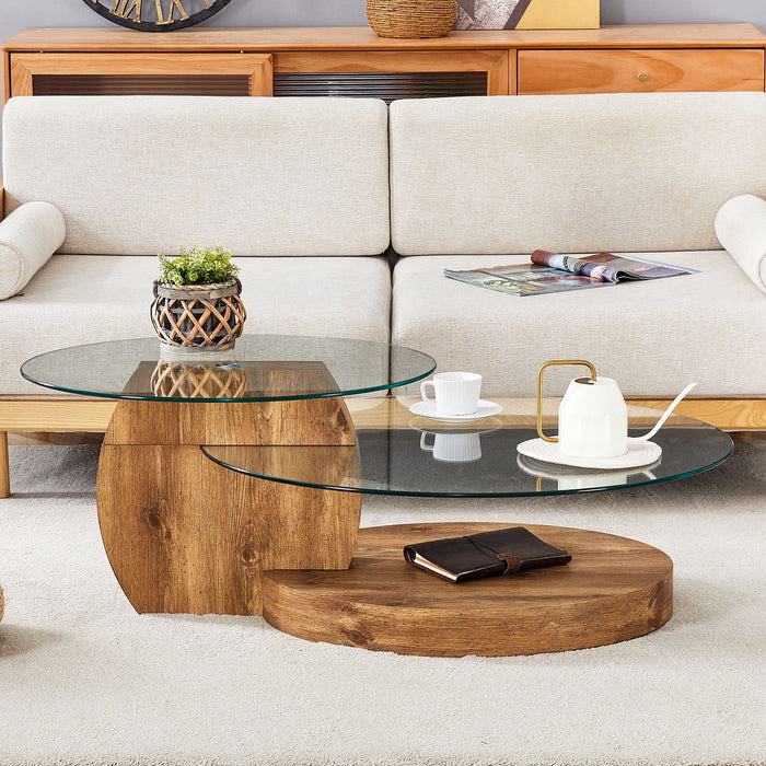 Contemporary Artistic Double Layer Coffee Table
