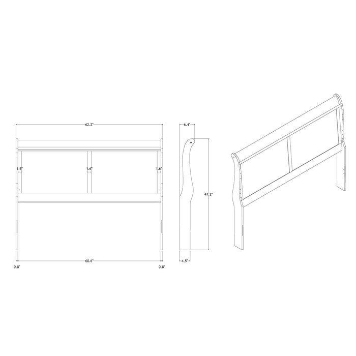 Charlston - Modern Sleigh Design Bed With LED