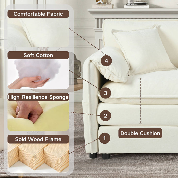 Modern Chenille Oversized Accent Chair, Comfy Single Sofa With Large Seat (Set of 2)