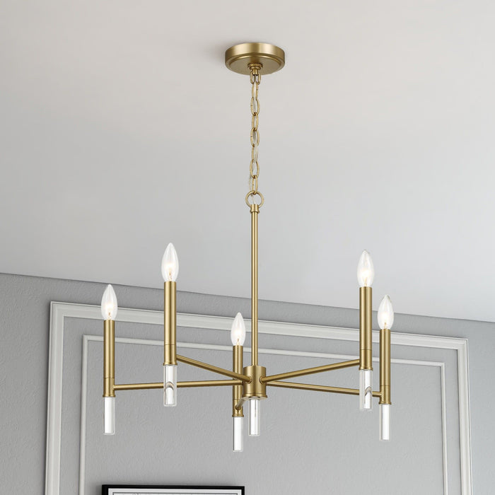 Courtyard - 5 Light Candle Light Chandelier - Clear / Gold