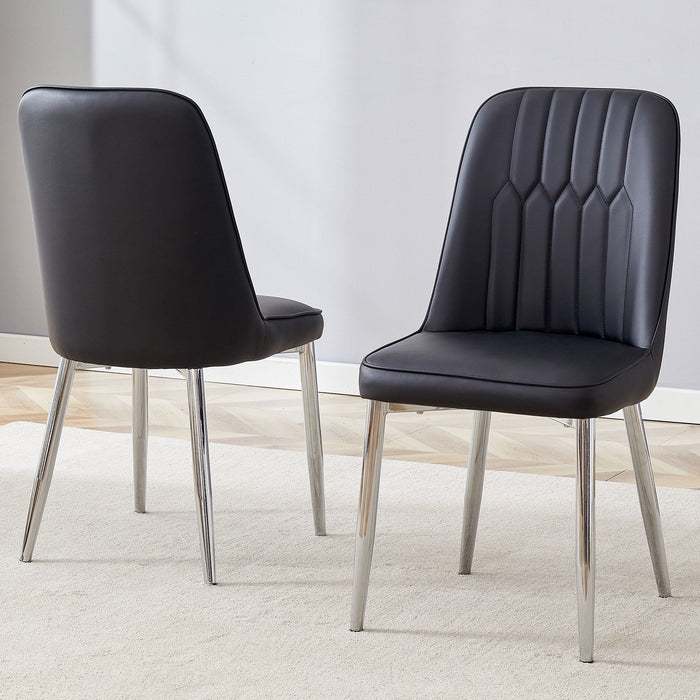 Modern 2 Dining Chairs Wit Metal Legs For Kitchen