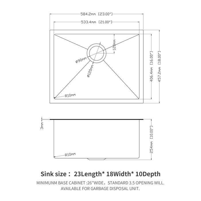 Undermount Kitchen Sink With Deep Single Bowl