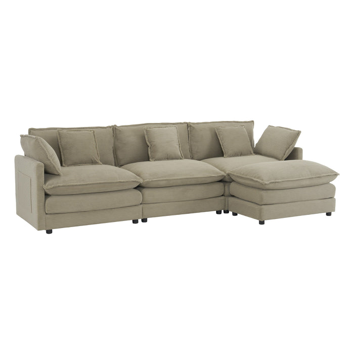Modern Modular Sectional Sofa With Side Storage Pockets For Living Room