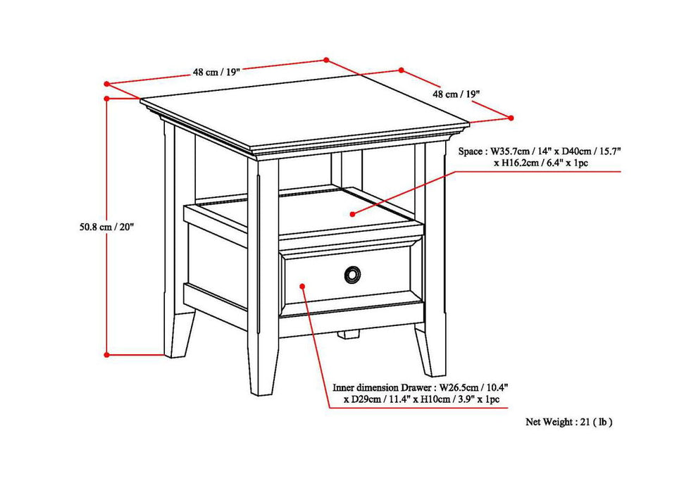 Amherst - Handcrafted End Table