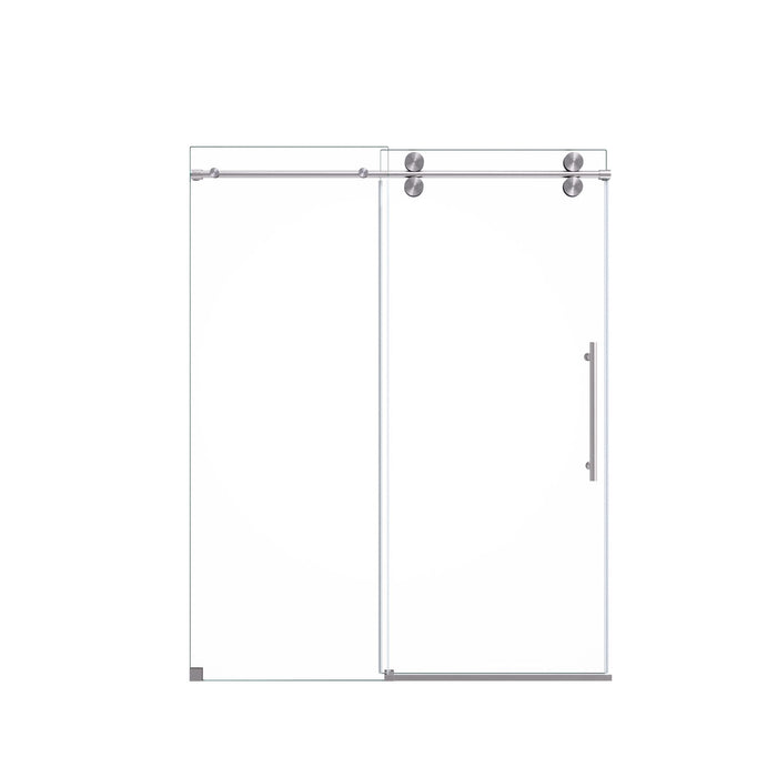 Frameless Single Sliding Shower Door With Clear Tempered Glass