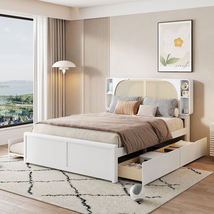 Headboard Bed With 2 Drawers And Trundle
