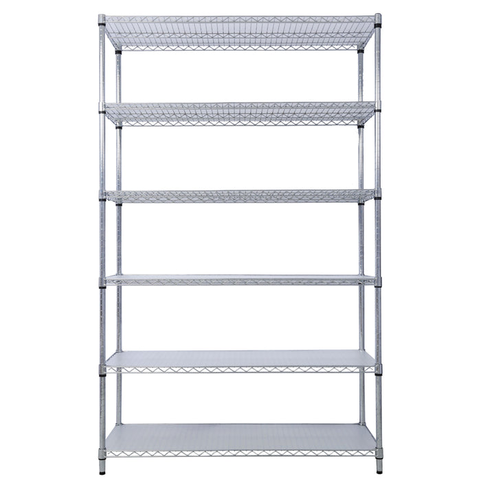 6 Tier 6000Lbs Capacity Nsf Metal Shelf Wire Shelving Unit, Heavy Duty Adjustable Storage Rack With Wheels & Shelf Liners For Commercial Grade Utility Steel Storage Rack