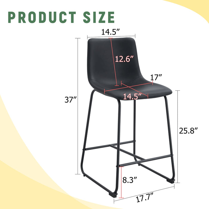 Retro Bar Chairs, Comfortable Stools (Set of 2)
