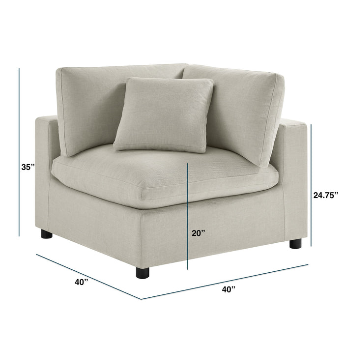 Cassandra - Corner Wedge Chair - Beige