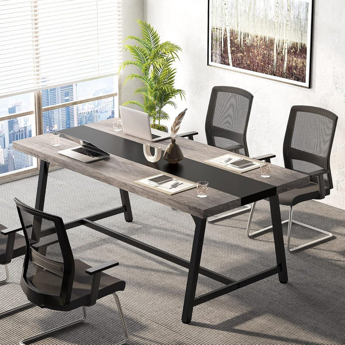 Modern Rectangular Conference Table For 6 - 8 People, Office Executive Desk