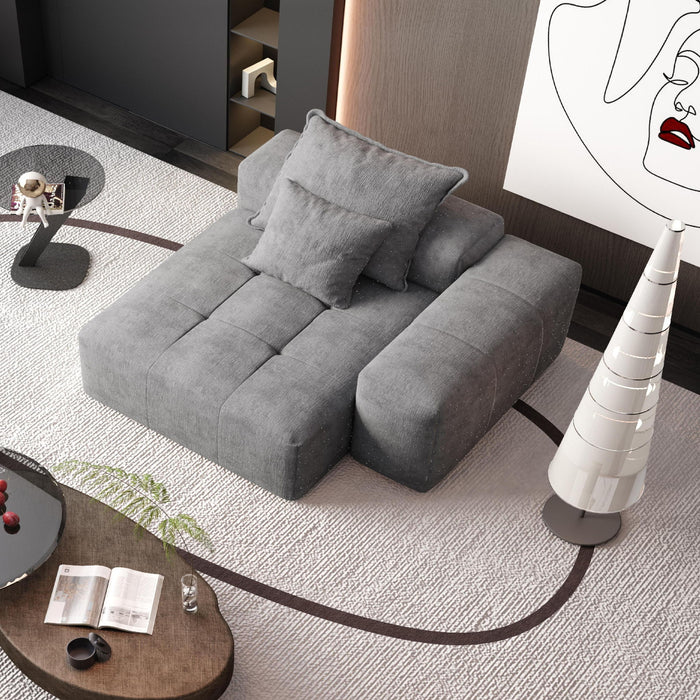 Modern Oversized Modular Sectional Sofa, Sparkling Chenille Fabric Soft Cushion Sofa With 2 Pillows