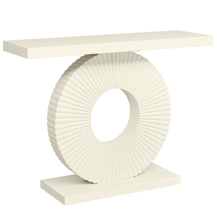 Modern Console Table With Sculptural Geometric Base