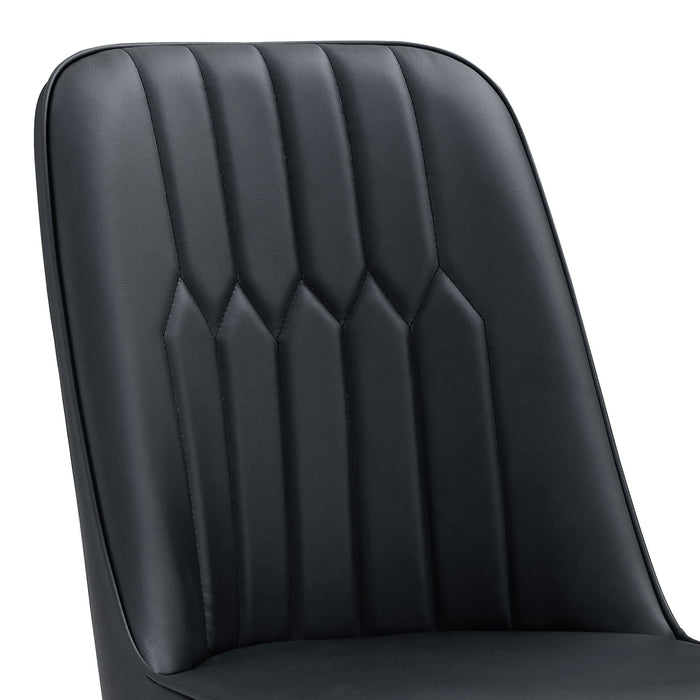Modern Dining Chairs With Sleek Backrest And Metal Legs