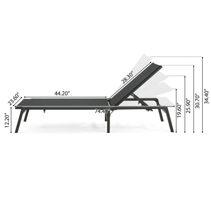 Westport - Outdoor Folding Lounge (Set of 2) - Black