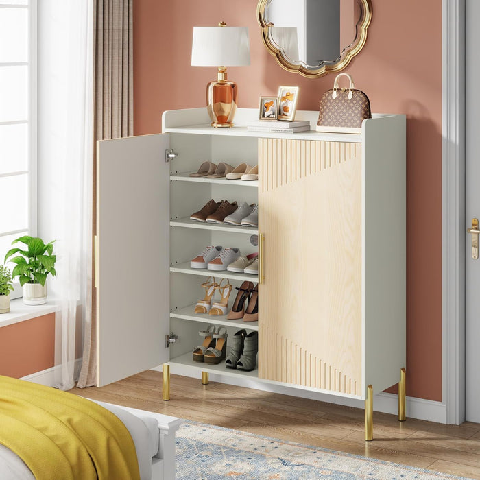 6 Tier Entryway Shoe Cabinet With Doors