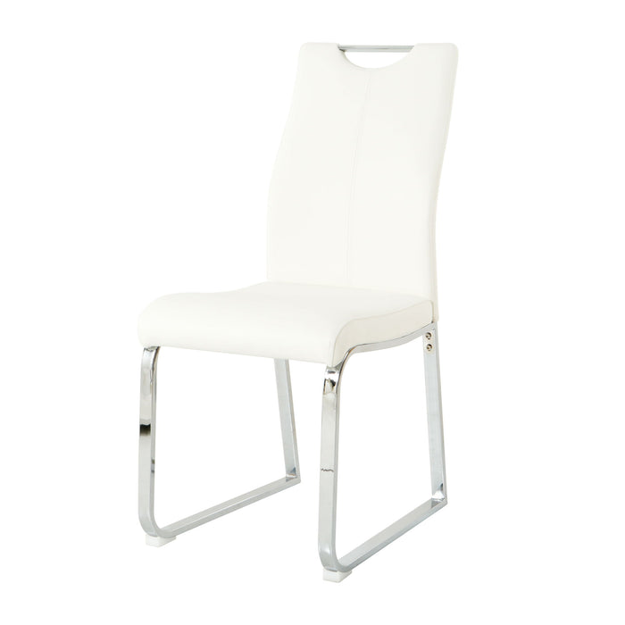 Modern Upholstered Dining Chair Electroplated Metal Legs (Set of 2)