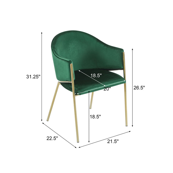 Modern Upholstered Dining Chair With Frame And Plush Velvet