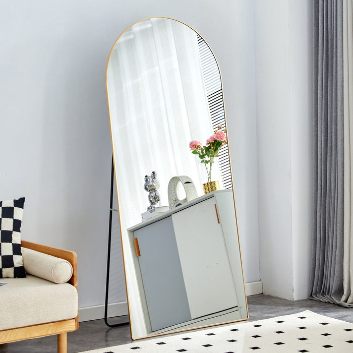 4Th Generation Floor Standing Full Length Rearview Mirror With Metal Frame And Bracket - Transparent