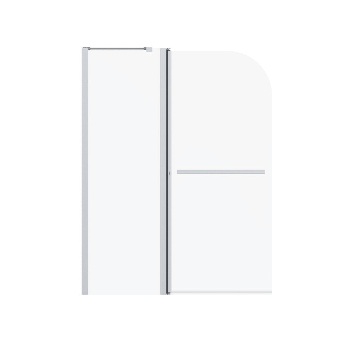 Frameless Folding Shower Doors For Bathtub With Pivot Tub Glass Door, 1 / 4" Tempered Glass