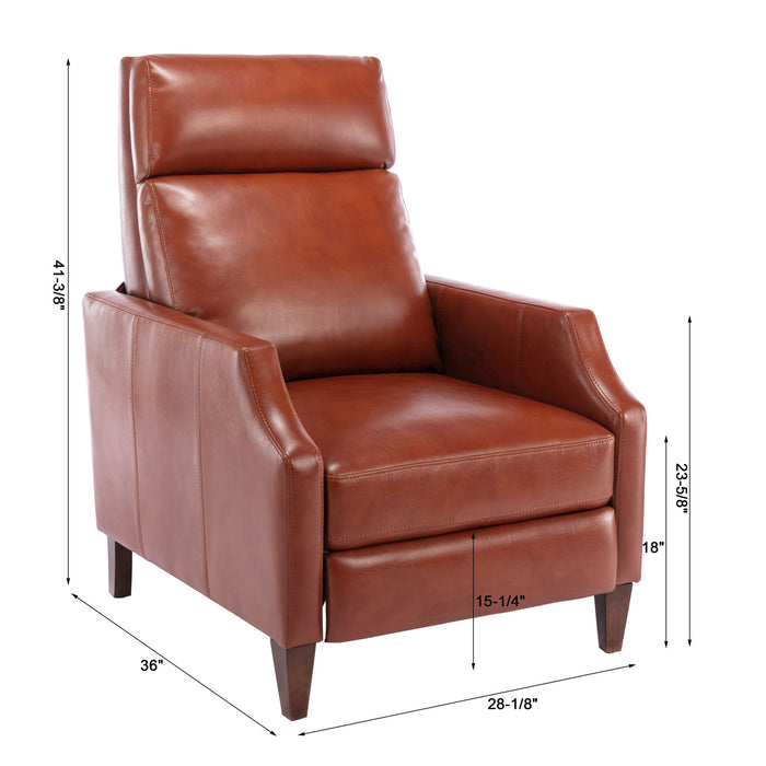Biscoe - Mid Century Push Back Recliner - Caramel