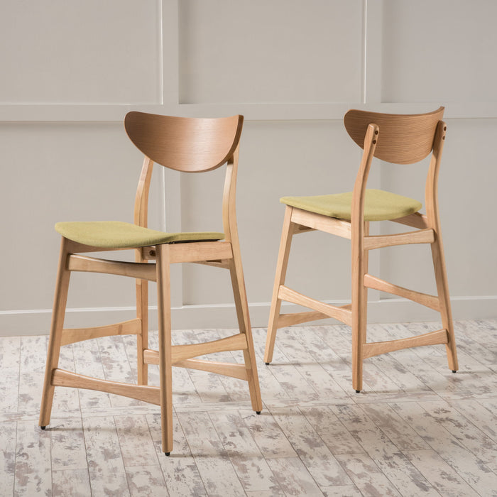 Retro Modern Counter Height Chair Set With Cushioned Seats