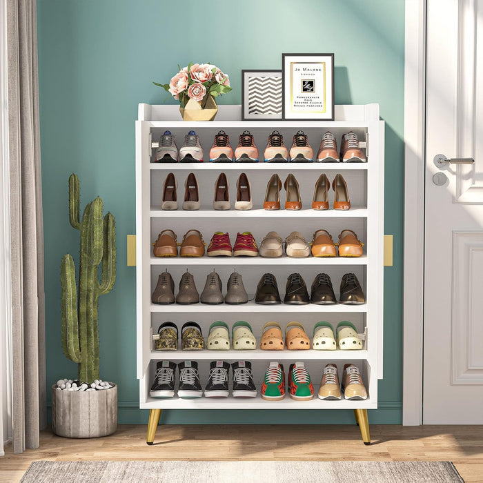 Shoe Cabinet With Doors, 7 Tier Storage Organizer