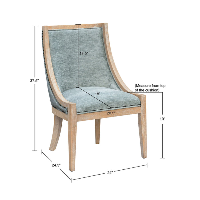 Upholstered Dining Chair With Nailhead Trim - Soft Green