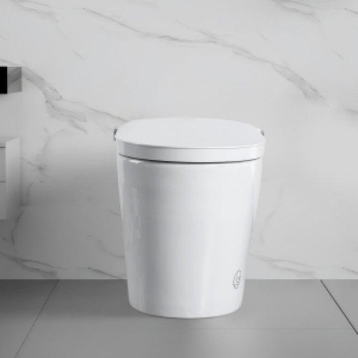Tankless Smart Toilet With Bidet Built In, 1 Piece, Auto Flush, Auto Open / Close, Heated Seat, Bubble Wash, Warm Water And Dry, Adjustable Temp, Remote Control Side Know - White