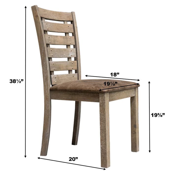 Dining Chairs Modern Farmhouse Rustic Look Distressed Design Ladderback Solid Wood (Set of 2) - Grayish Brown