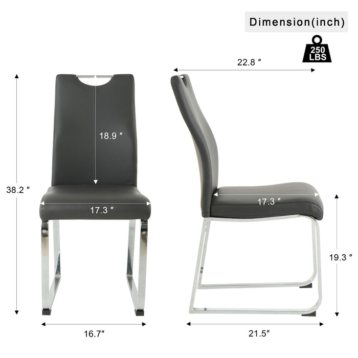 Modern Upholstered Dining Chair Electroplated Metal Legs (Set of 2)