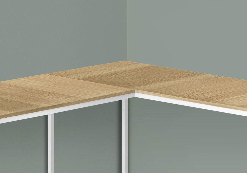Computer Desk, Home Office, Corner, L Shape, Laptop, Marble Look Contemporary & Modern