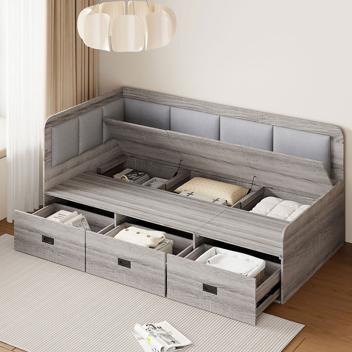Daybed With 3 Drawers And 3 Storage Compartments