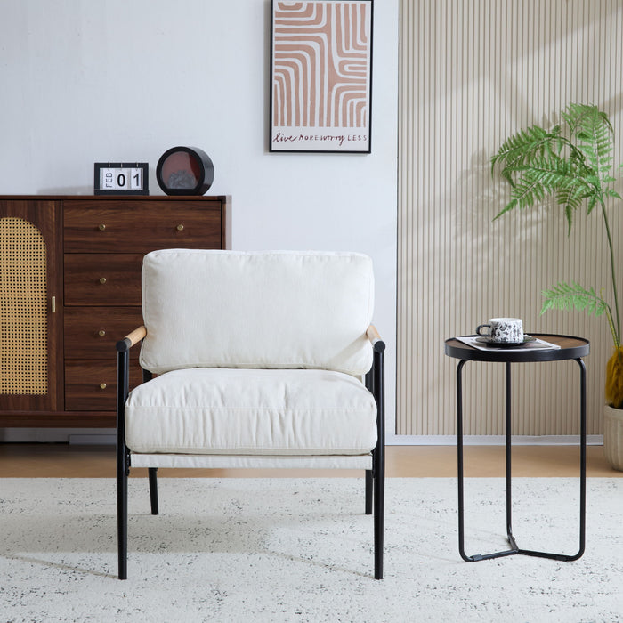 Modern Accent Chair With Plush Cushions, Cozy Seating