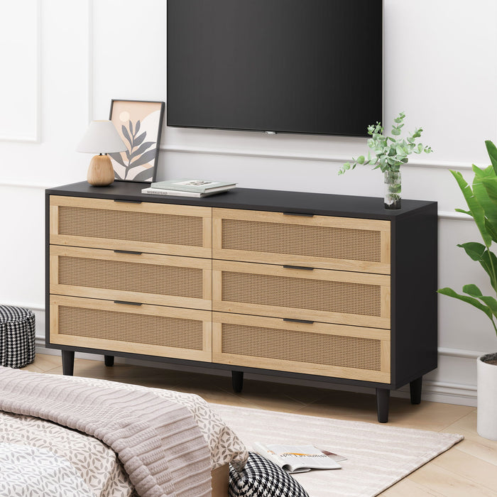 6 Drawer Storage Modern Cabinet For Bedroom