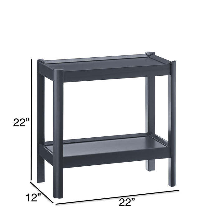 Yonda - Nightstand With 2 Shelves, Poplar And Construction, Design For Bedroom Storage - Black