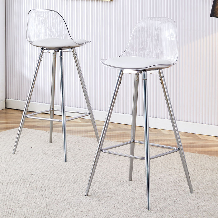 Stylish Upholstered Bar Chairs With Metal Leg