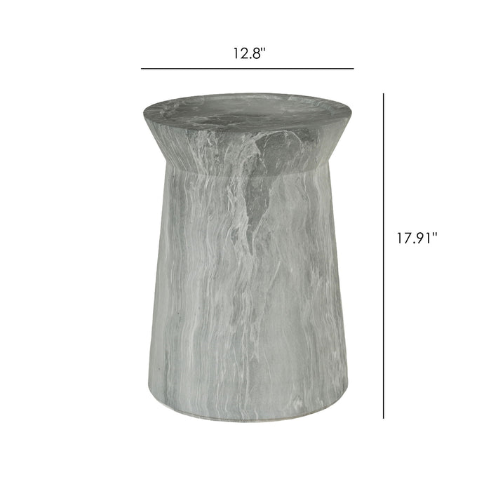 Round Outdoor End Table - Marble