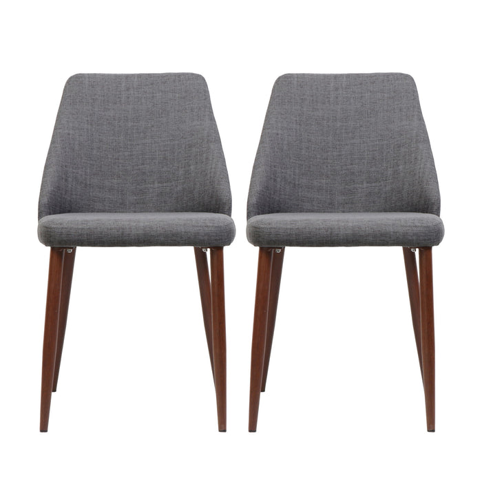 Modern Dining Chair With Iron Legs And Wood Finish