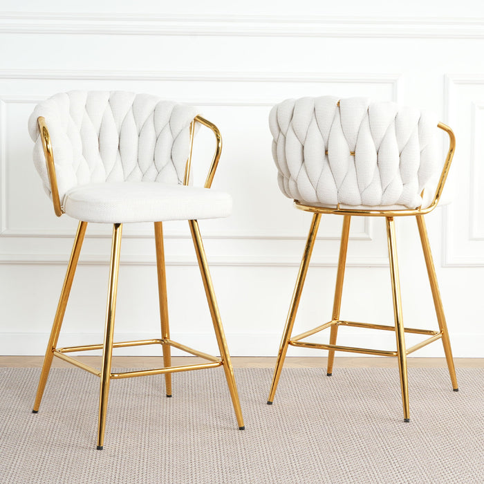 Modern Design High Stool With Plated Legs (Set of 2)