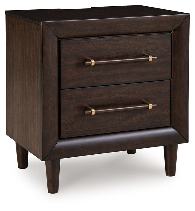 Dantenton - Two Drawer Night Stand - Merlot