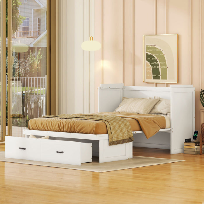 Murphy Bed With USB Port And A Large Drawer