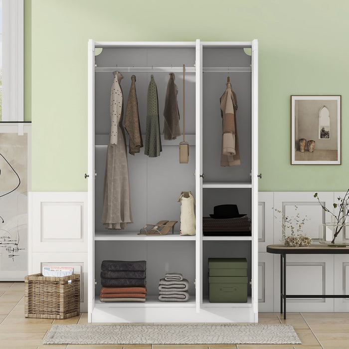 3 Door Shutter Wardrobe With Shelves