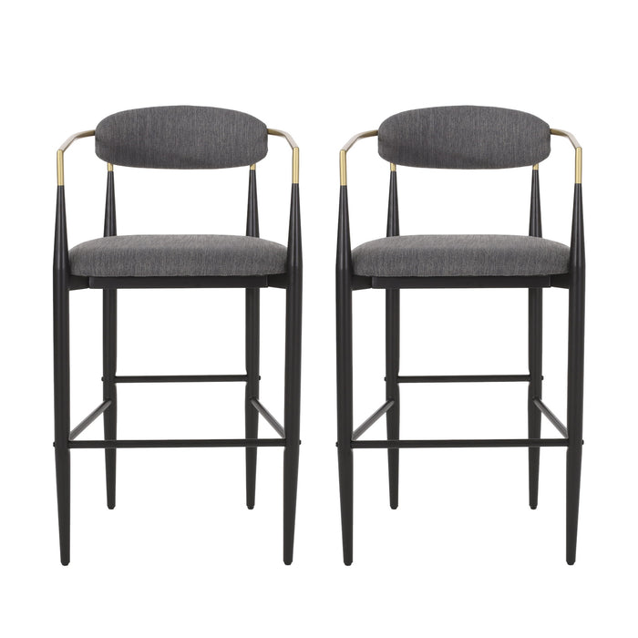 Upholstered Bar Stools With Backs For Kitchen Island (Set of 2)