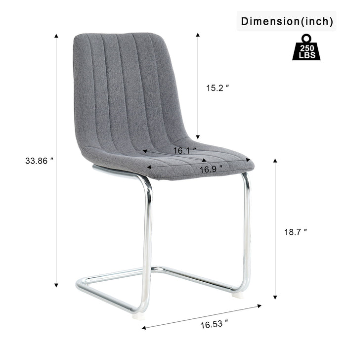 Modern Dining Chair With Metal Legs