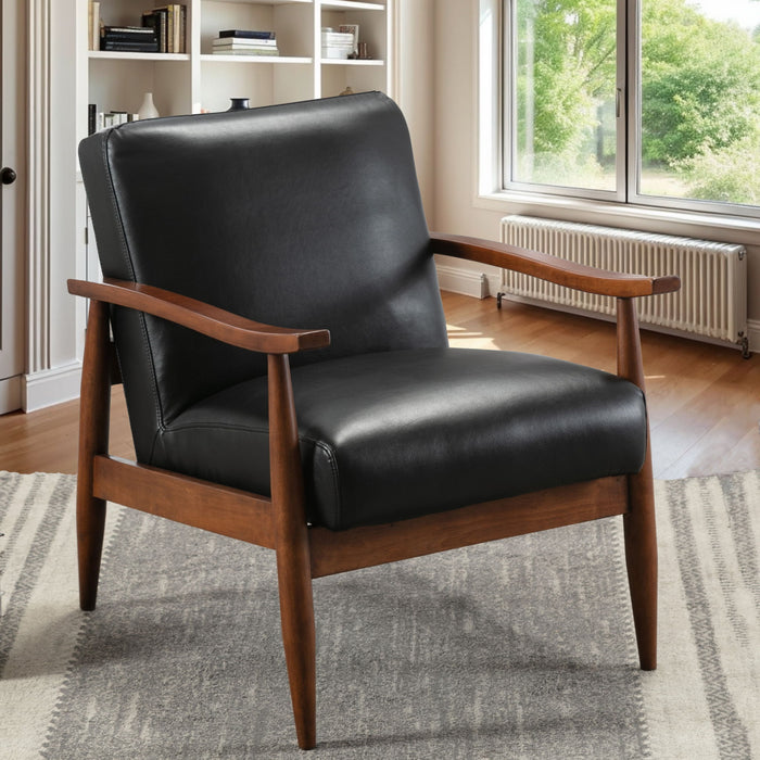 Archer - Accent Chair With Wood Arms - Black