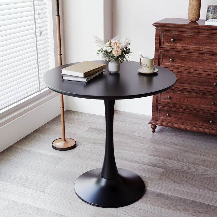Mid Century Modern Round Dining Table With Top & Pedestal Base